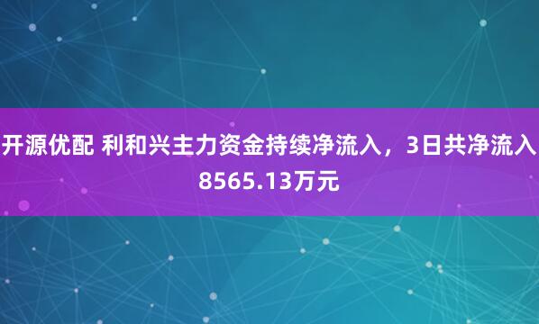开源优配 利和兴主力资金持续净流入，3日共净流入8565.13万元